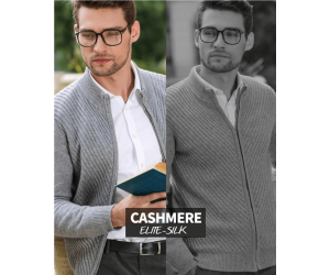 Кашемировый джемпер на "молнии"-CASH-203